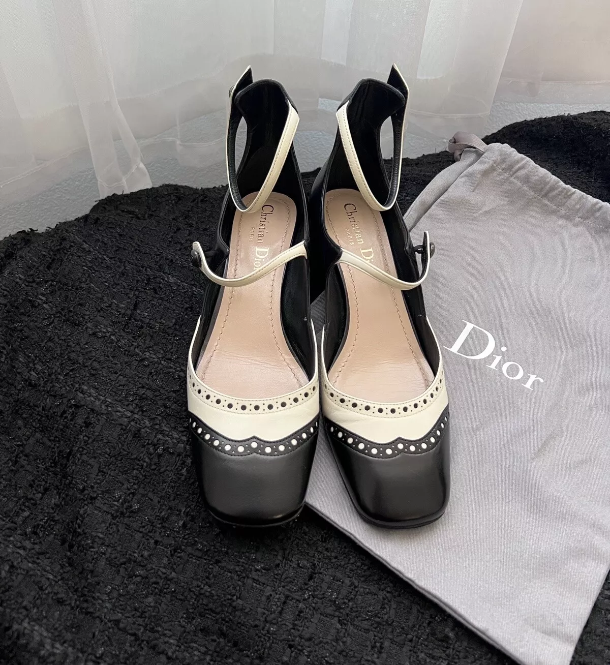 Authentique escarpin Dior Spectadior noir blanc   Taille 37,5