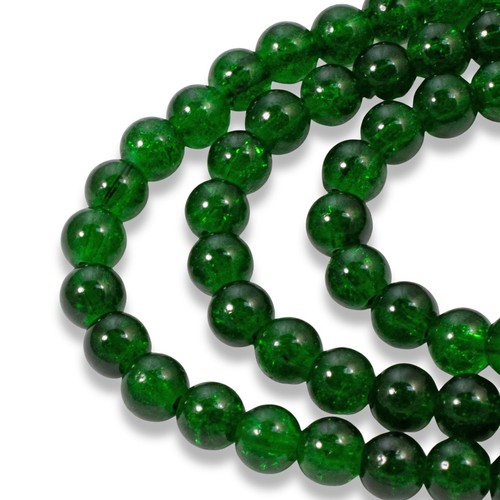 100Pack 6mm Emerald Green Crackle Glass Beads, Round Christmas Bead eBay