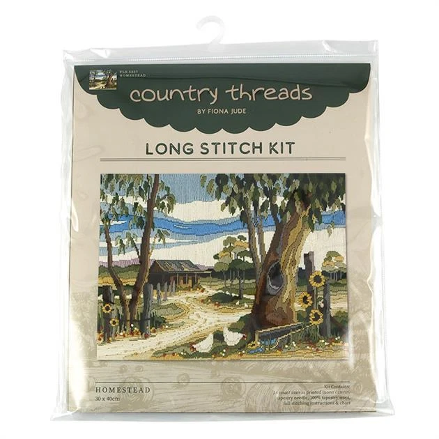 Homestead long stitch kit by Fiona Jude, canvas & wool 30 x 40cm - Image 2 of 2