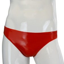 LatexDreamwear  roter 100% Latex Männer / Herren Slip Hose Short Unterwäsche rot
