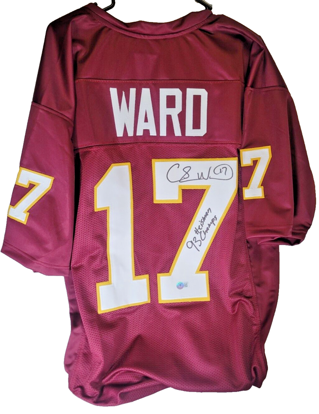 Charlie Ward Autographed Signed Florida State Seminoles #17 Seminoles Collegiate Jersey Beckett Witnessed 