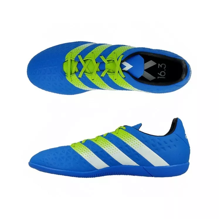 Ritmisch mineraal staart Adidas Ace 16.3 IN Indoor Soccer Shoes Size 13 # AF5180 Shock Blue Slime  White | eBay