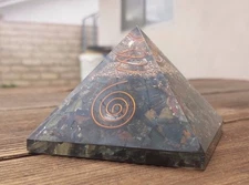 EXTRA LARGE (70-75mm) BLUE TIGER EYE ORGONE GEMSTONE X-LARGE PYRAMID ORGONITE