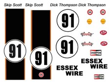  91 Carroll Shelby Essex Wire Cobra 1965 1/64th HO Scale Slot Car Decals