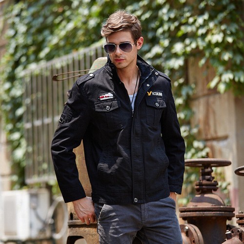 giacca militare uomo sportivo morbido moda slim nero disegni jeans 1026 |  eBay