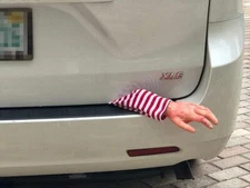 Halloween Realistic Fake Hand with Cloth Arm for Car Trunk Dead Body Prank