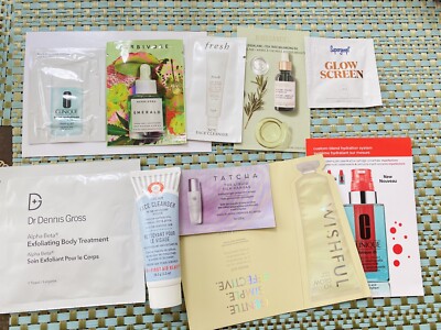 Sephora 10 PC BEAUTY SKIN SAMPLER KIT NEW, fresh,First Aid,Clinique,Tatcha,