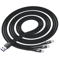 USB C Splitter CableUSB A Male to 3 Type-C Male Charge Cable3 in 1 Nylon