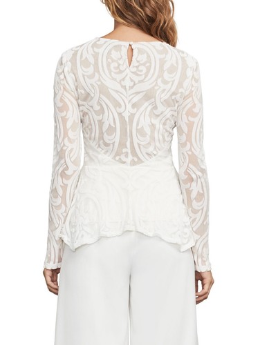 NUEVO TOP PEPLUM BARROCO BURNOUT BCBGMAXAZRIA COLLEEN XAK1Z679/B807A TALLA S - Imagen 2 de 2