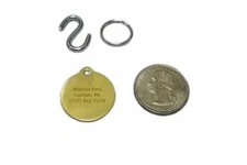 Warner Sporting Engraved Brass Circle ID Hanging Pet Dog Tag (2-sizes) USA