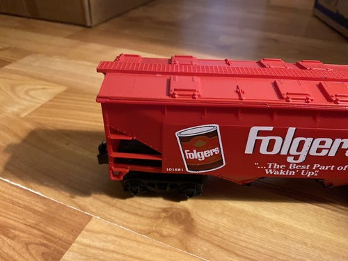 K-Line 101681 Folgers Coffee 2 Bay Covered Hopper w/ Remv Top wks w/ Lionel 1990 - Picture 6 of 12
