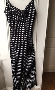 zara polka dot cowl neck dress