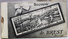 BREST FRANCE SOUVENIR POSTCARD ALBUM OF 12 PHOTO VIEWS 1919 WWI ERA VINTAGE