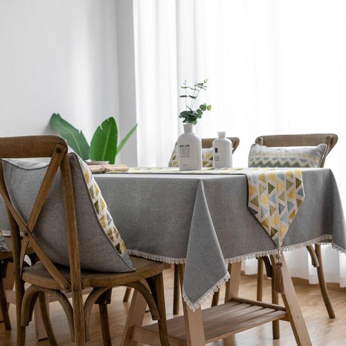 Luxury Print Formal Table Runner Bed Flag Tablecloth Rectangle Home Decor Tassel - Picture 28 of 35