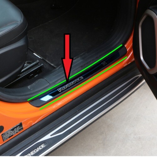 Set 4 Modanature Battitacco Pedane Sottoporta in ABS acciaio per Jeep Renegade - Foto 5 di 6