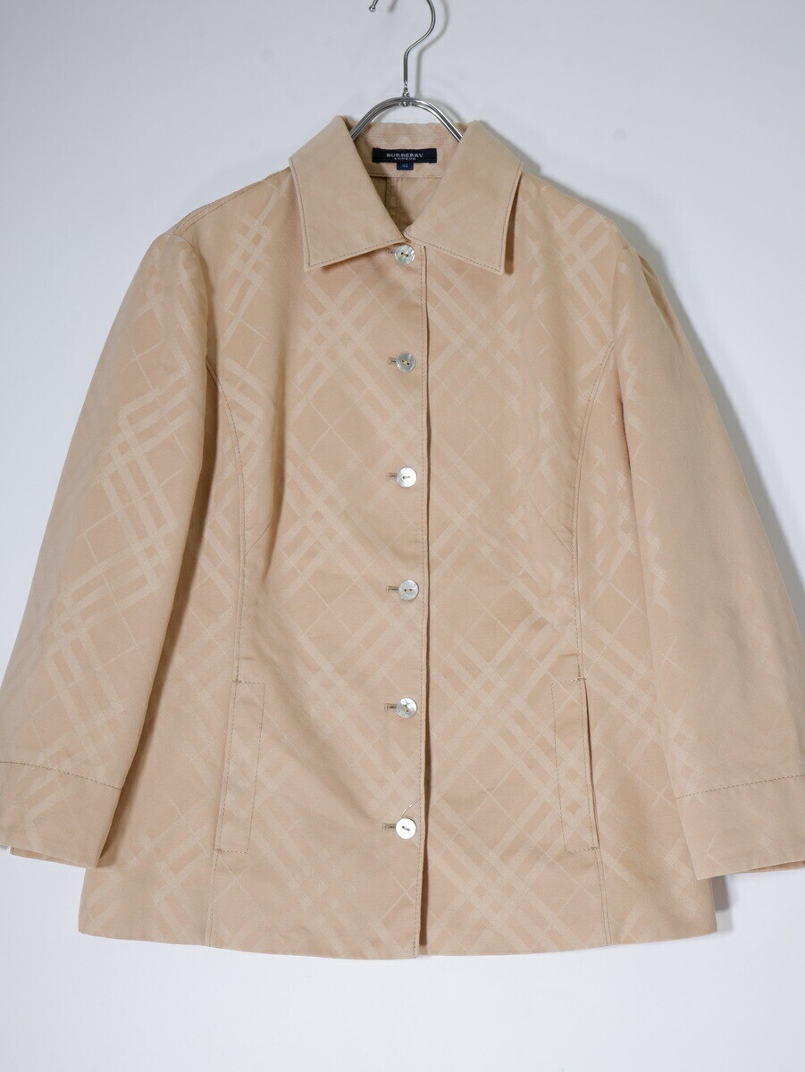 Burberry London Jacquardshadow Check Shirt Jacket Ljka70932 Beige 42 Used Okinaw