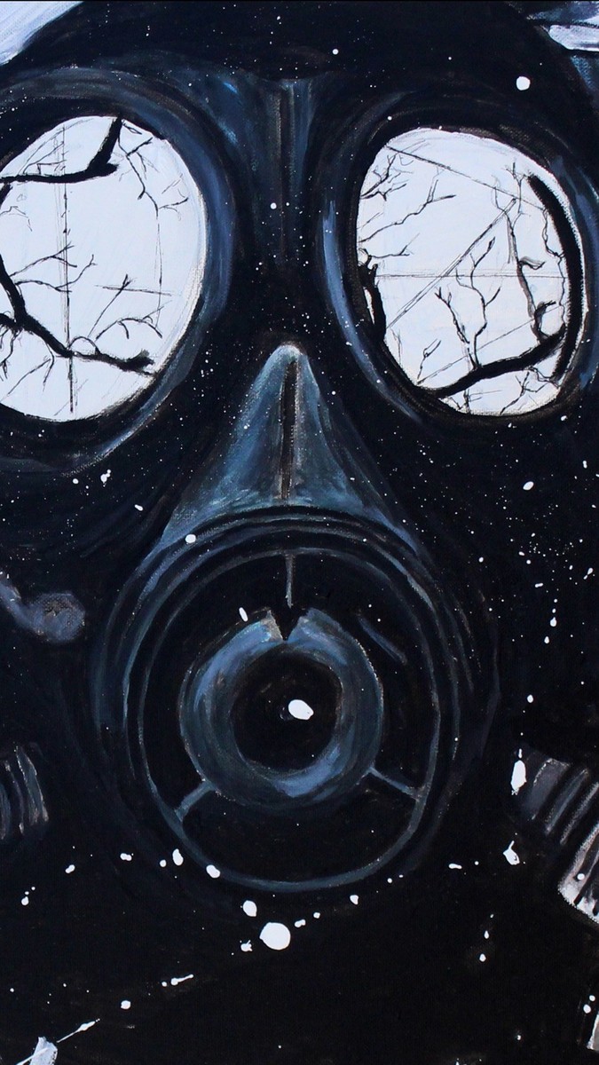 GRAFFITI MASK PAINTING ART GASMASK SPLATTER EXPRESSION ARTSY