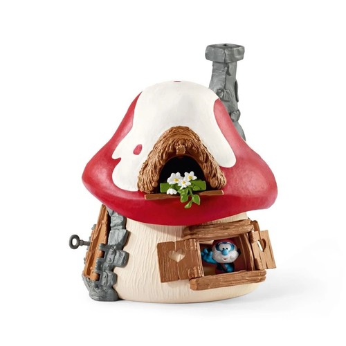 NEW! Schleich Smurfs Smurf House Playset with 2 Figurines - Picture 4 of 7