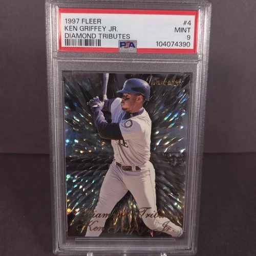 1997 Fleer Diamond Tributes Ken Griffey Jr #4 Mariners HOF PSA 9 MINT Rare!