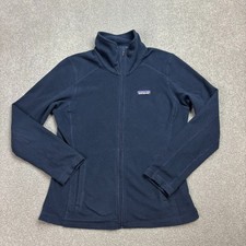 Patagonia Fleece Womens Small Blue Micro D Full Zip Outdoors Jumper Logo Lady