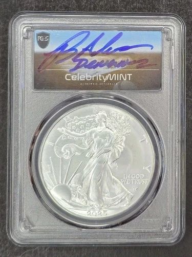 CelebrityMint “Brandon Adams” Signed PCGS 2025 Silver Eagle Gem BU Sandlot Cast