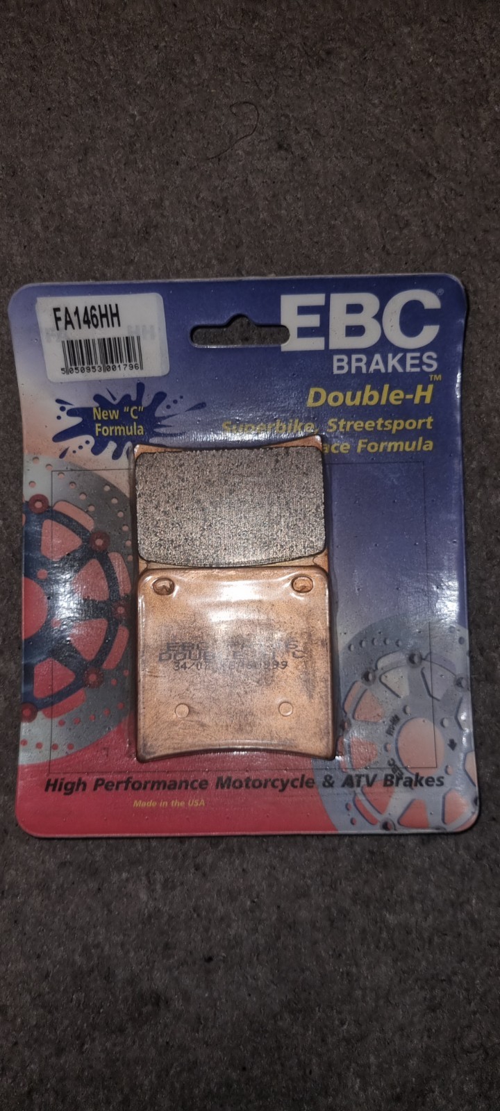 EBC FA146HH Sintered Brake Pads for Suzuki GSX1100 G 1991-1996 VX800 1990-1996
