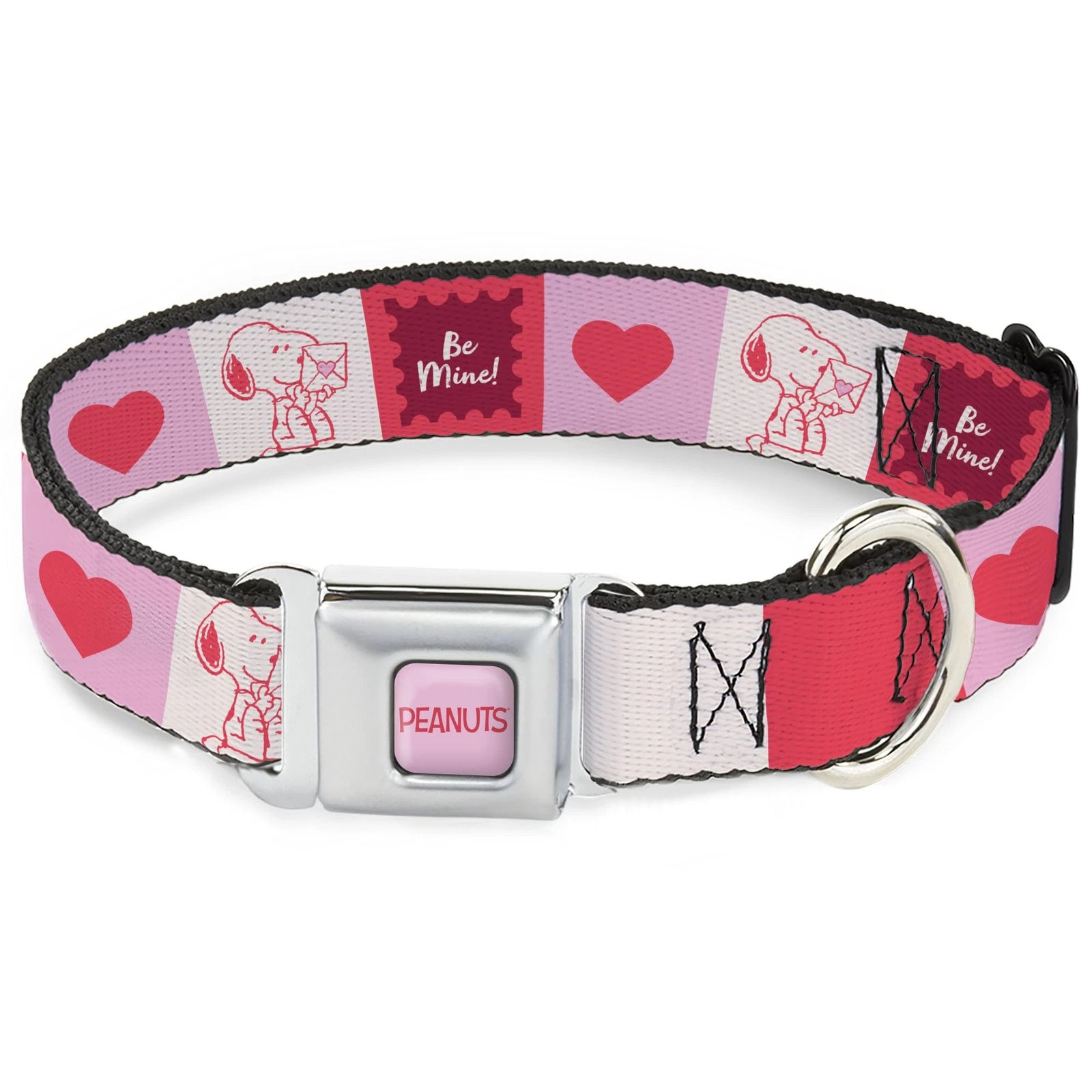 Peanuts Worldwide LLC Pet Collar, Dog Collar Metal Seatbelt Buckle, Peanuts Snoo