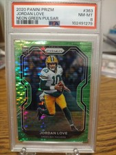 Panini 2020 Prizm Rookie Jordan Love #363 Neon Green Pulsar Prizm PSA 8 Packers
