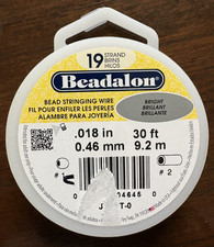 Beadalon 19 Strand Bright, .018in Flexible Bead Stringing Wire, 30ft Spool