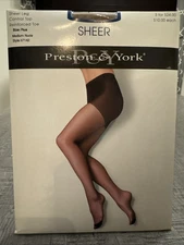Dillards Preston & York Size Plus Sheer Pantyhose Control Top 66142 Medium Nude