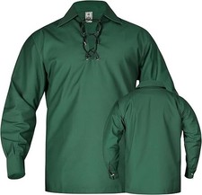 Jacobite Shirt for Men Scottish Ghillie Kilt Shirt Long Sleeve Lace Up Medieval