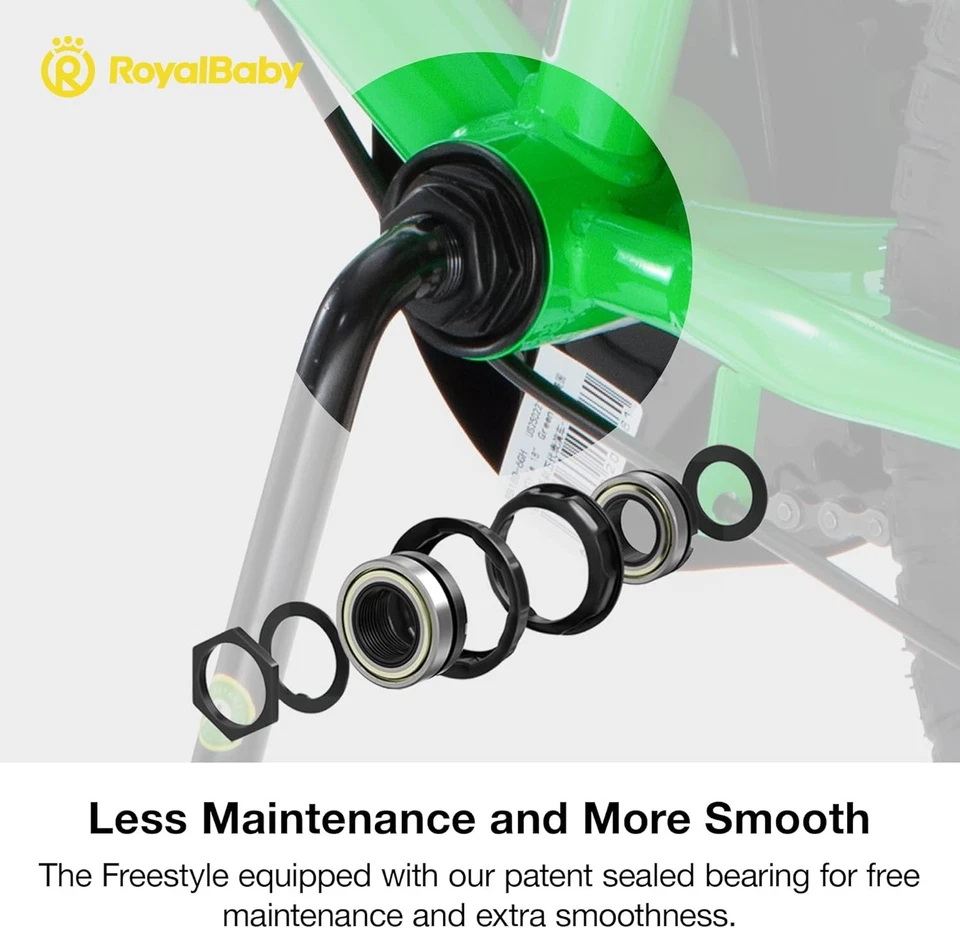 Bicicleta RoyalBaby Niños 12-20 pulgadas Equilibrio a Pedal Doble Freno de Mano Niños Niñas Edad 3-10 Foto 4 de 4