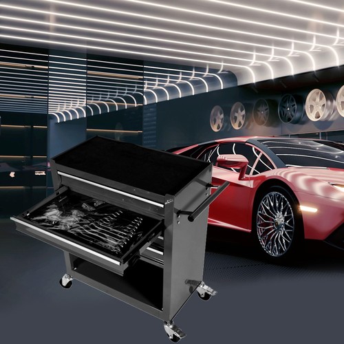 Rolling Chest with 4-Drawer Box with Wheels Multifunctional Cart Mechanic Too... - Picture 2 of 7