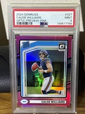 2024 Panini Donruss Rated Rookie Caleb Williams 327 Optic Preview Pink PSA 9 😎