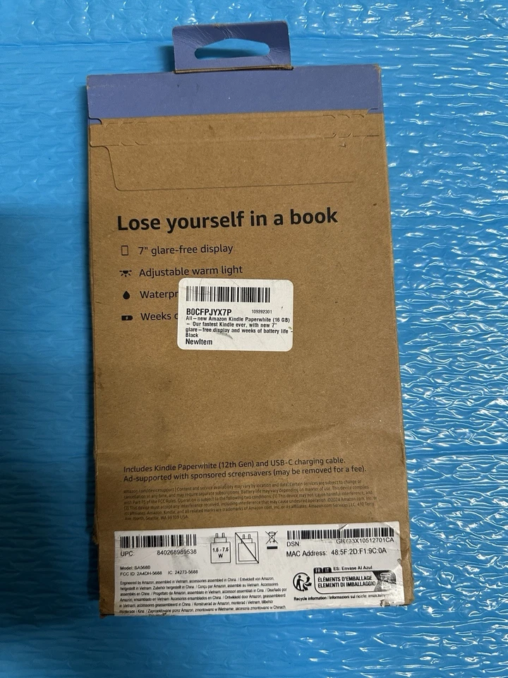 Solo Wi-Fi Amazon Kindle Paperwhite 12ª generación 16 GB negro/envío gratuito. Foto 2 de 4