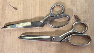 2 Vtg Dressmaker's Scissors, 7.5"l, Unimart and Richard's of Sheffield