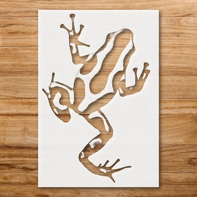 Frog Silhouette Wall Art Reusable Plastic Stencil for DIY Crafts - StencilAir