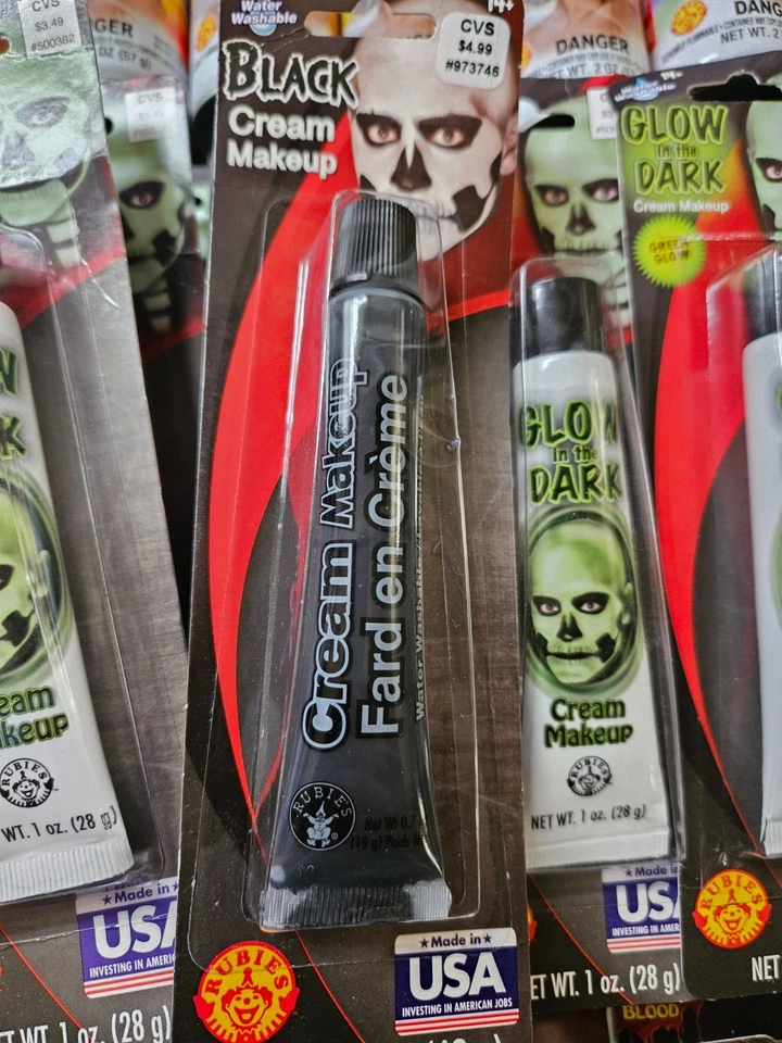 Lote de 66 Piezas Rubíes Halloween Maquillaje y Spray para el Cabello Brilla en la Oscuridad Etc. Foto 4 de 4