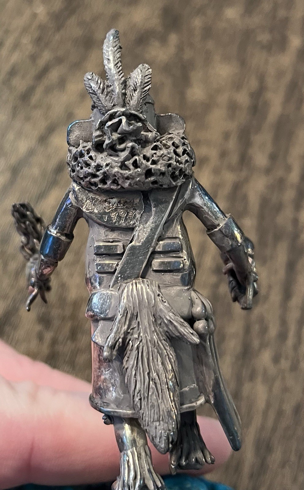 Vintage Carol Sues Silver & Turquoise Kachina Figure Native American