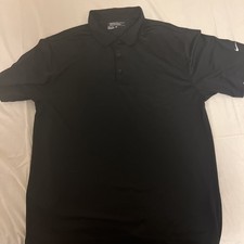 Nike Golf Polo Shirt Mens Large Black Dri-Fit Tour Performance Athletic