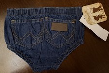 Wrangler Denim Baby Diaper Cover Shorts Bloomers Infant Size 12 Months NWT