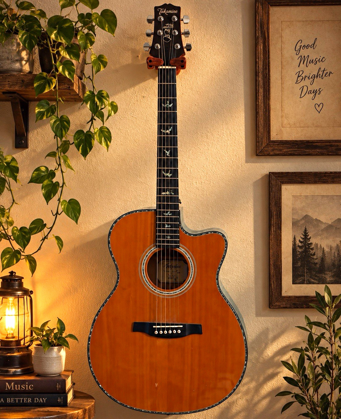 Takamine Angelus SE A50E 6-String Jumbo Cutaway Acoustic Guitar Brown 2020 Capo