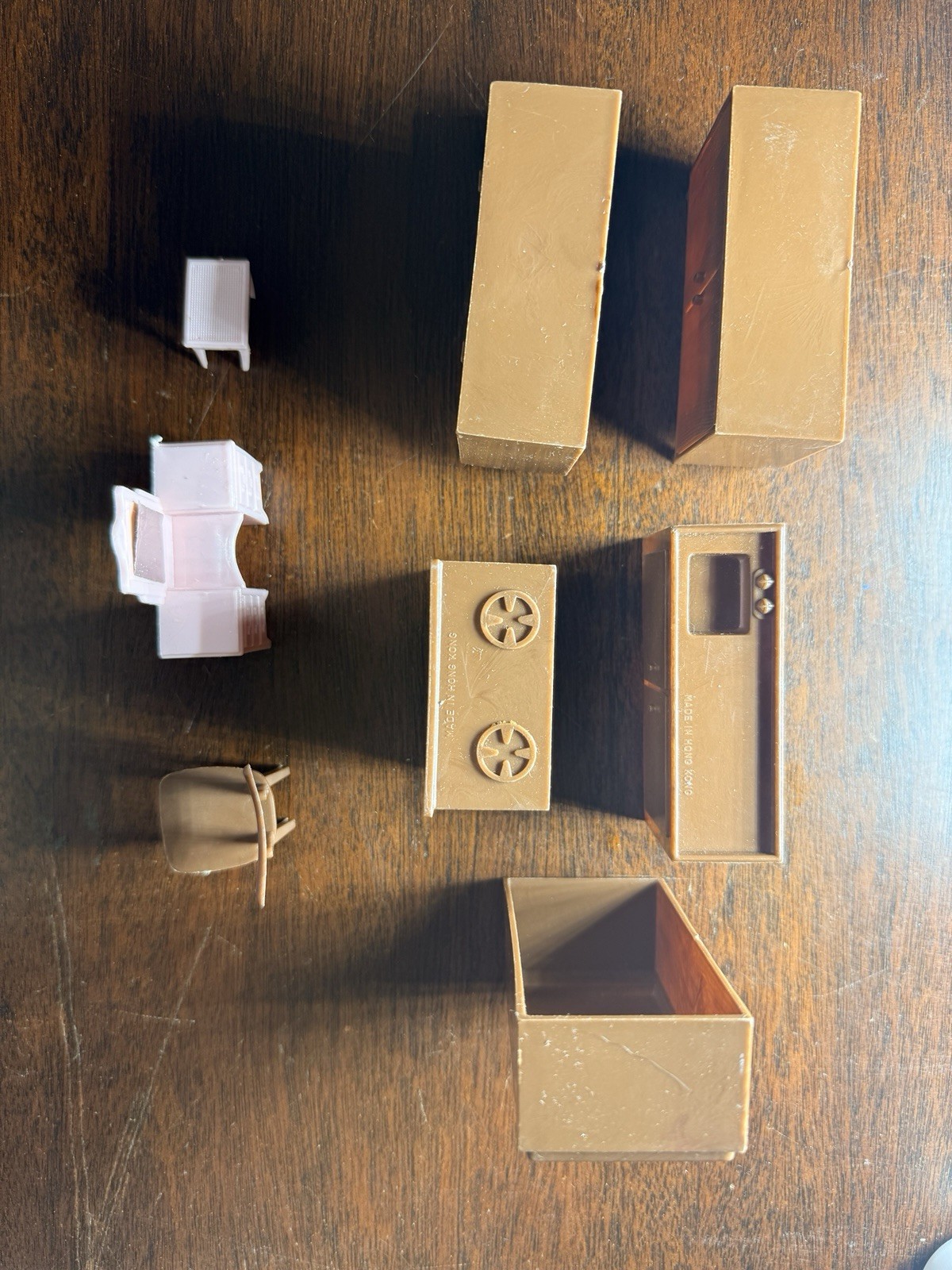 Kitchen Dollhouse Furniture Stove Fridge Cabinets Dresser Vintage Modern 1970s