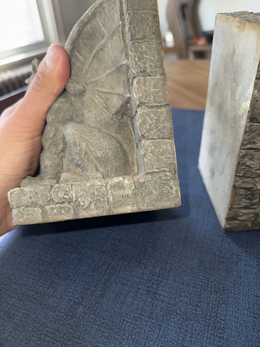 RARE Vintage 1995 Vandor Stone Resin Gargoyle Bookends - Picture 5 of 5