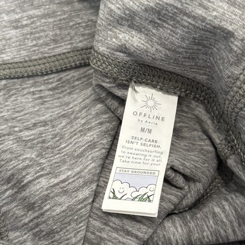 Leggings Offline By Aerie The Hugger Hi-Rise Plegables Acampanados Gris Talla M/Se Ajusta a S - Imagen 4 de 9