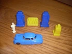 Vintage MARX toys Service Station Items Including Pumps, Attendant and More!