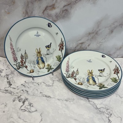 Beatrix Potter Peter Rabbit Dinner Plates 10.75  NEW Set Of 6 Spring Easter