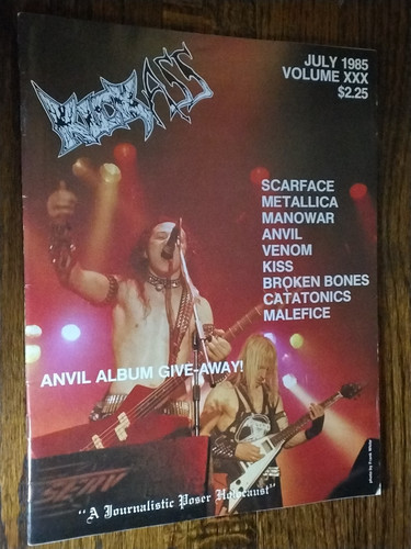 KICK ASS MAGAZINE JULY 1985 ANVIL METALLICA MANOWAR VENOM KISS HEAVY METAL