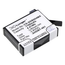 Battery for GoPro Hero 4 Hero 4 Silver AHDBT-401 335-06532-000 1160 mAh 3.8 V