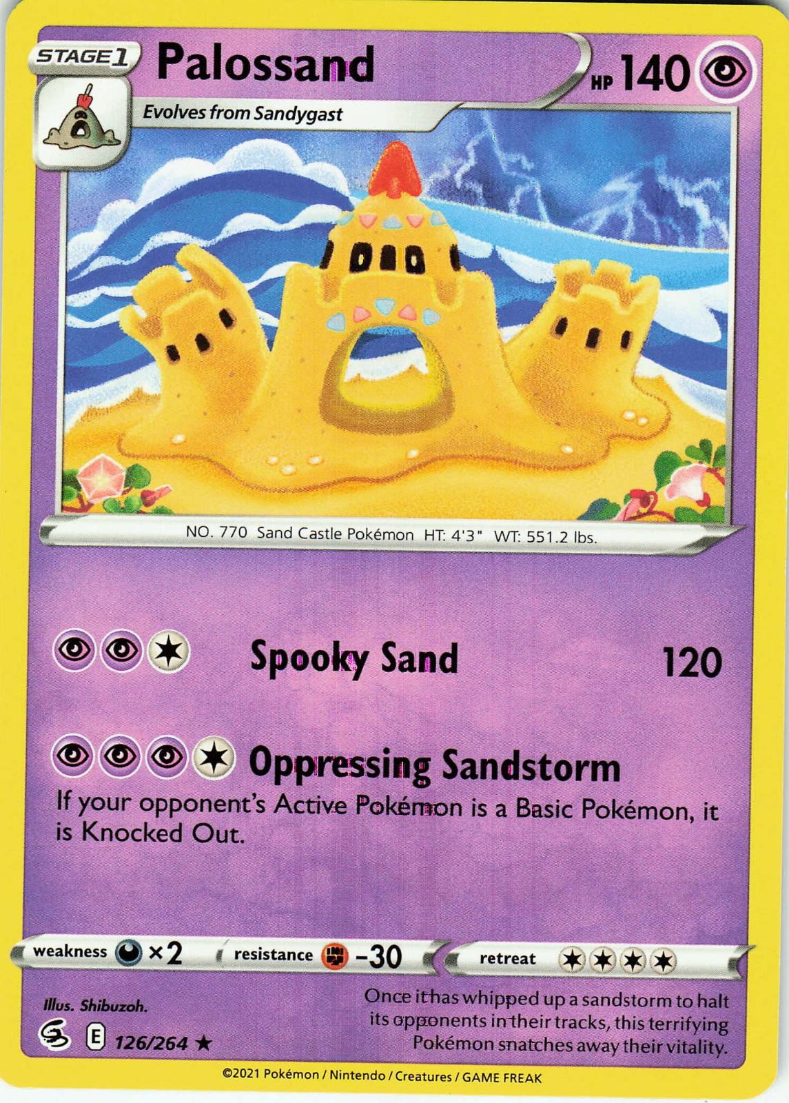 Palossand 126/264 Rare Fusion Strike Pokemon NM Shibuzoh. 2021